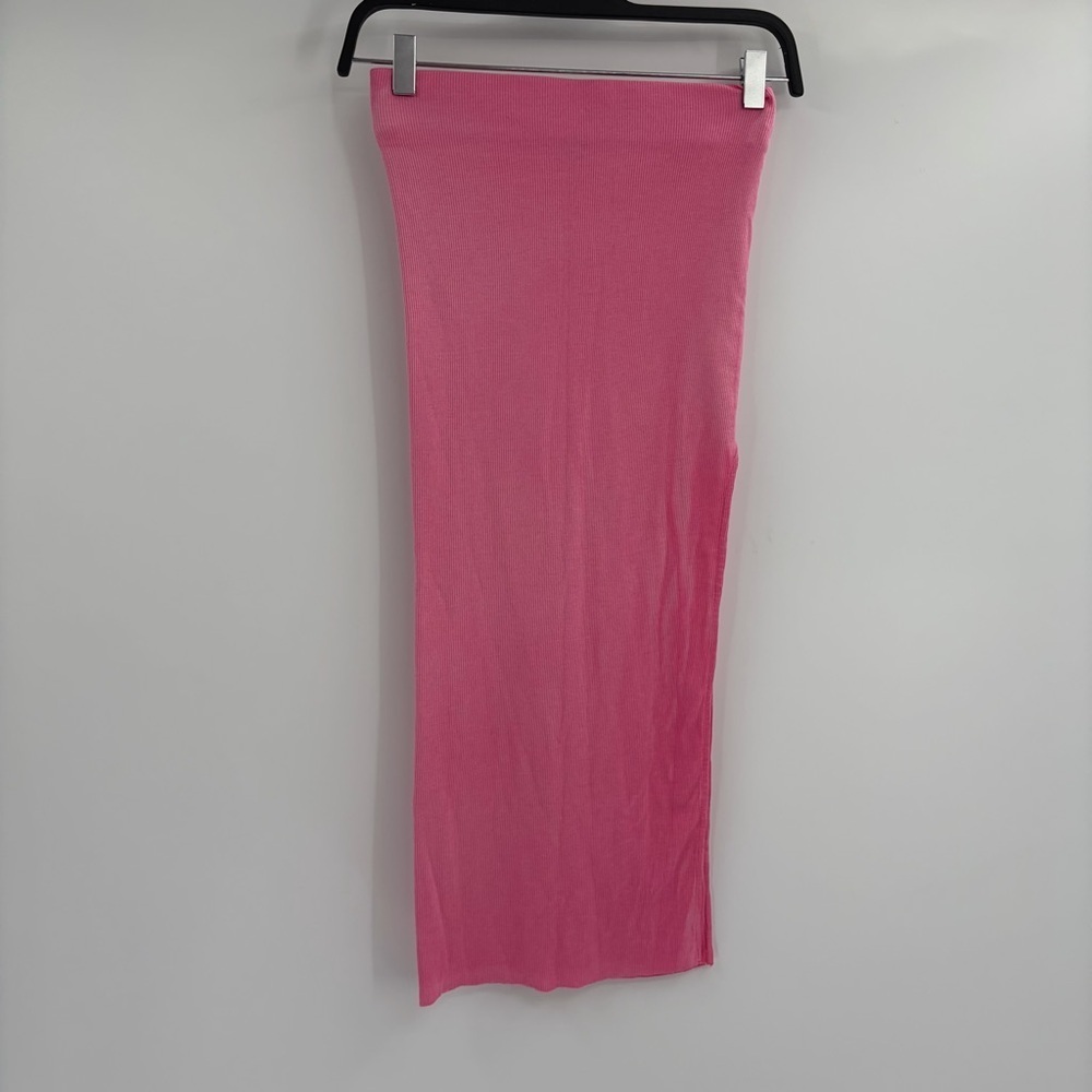 Cotton Citizen revolve Ribbed Sweater Knit Stretch Pull On Midi Skirt Pink Sz xs